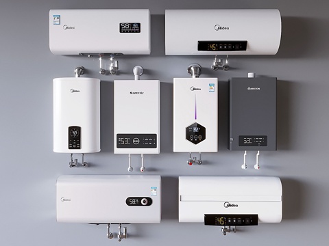  燃气热水器壁挂炉 电热水器su模型 