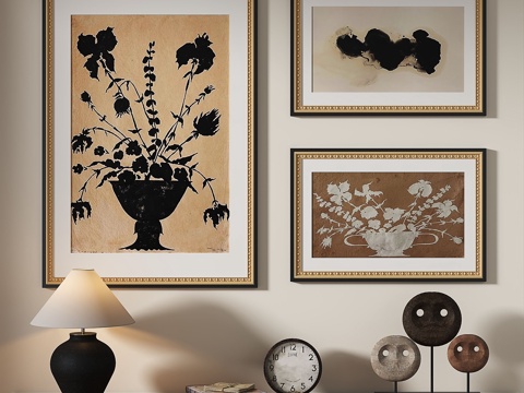  法式，复古，中古，抽象，欧式，古典，装饰画3d模型 