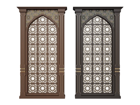  法式柱子 拱门 雕花门楣 石膏柱子su模型 