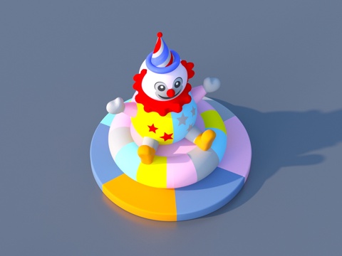  卡通玩具 儿童乐园转转乐 旋转木马3d模型 
