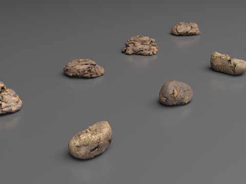  牛粪3d模型 
