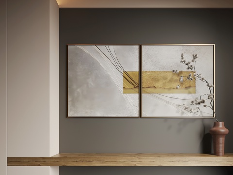  现代挂画 现代抽象挂画 现代组合画 现代意式挂画 现代轻奢挂3d模型 