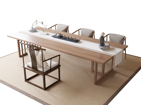  现代茶桌椅 茶椅3d模型 