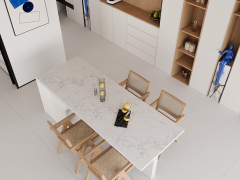  现代餐厅 原木风餐厅3d模型 