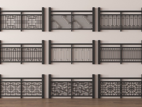  铁艺栏杆 围栏 栅栏 护栏3d模型 