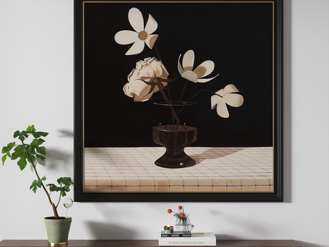  现代，简约，中古，复古，轻奢，装饰画3d模型 