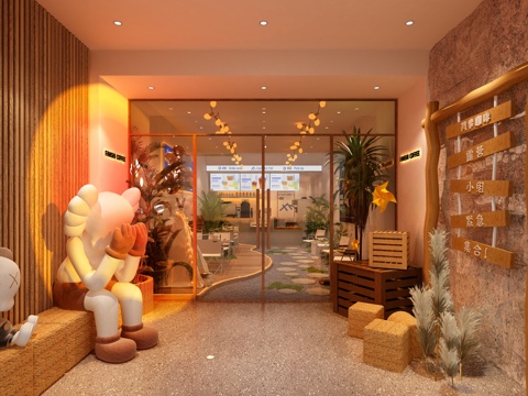  现代咖啡店3d模型 