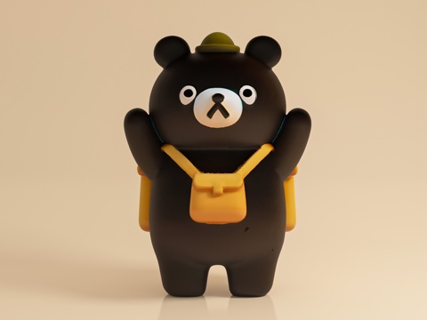  黑熊 创意 艺术 卡通动物 玩具 雕塑 摆件 道具 美陈 装3d模型 