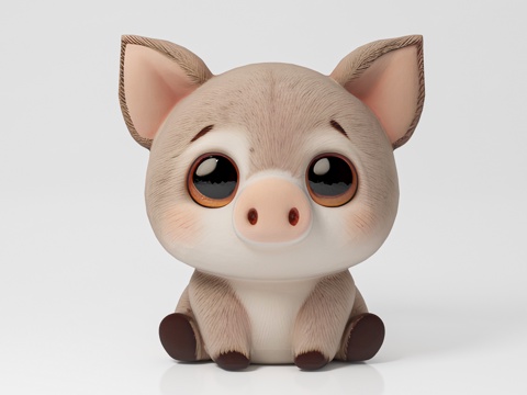  小猪 猪 卡通形象 动物 玩偶 玩具 手办 摆件 美陈 雕塑3d模型 