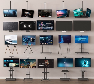  电视机 支架电视 可移动支架电视3d模型 