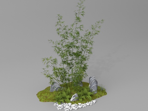  植物造景 庭院小品 景观小品3d模型 