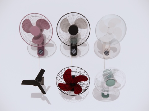  墙面壁挂风扇 家用电器su模型 