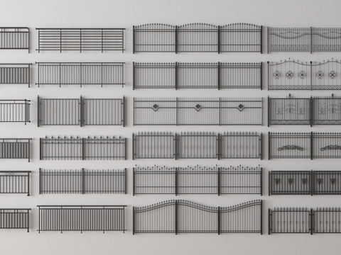  铁艺栏杆 围栏 栅栏 护栏3d模型 