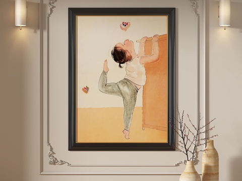  现代，复古，法式，抽象，油画，装饰画3d模型 