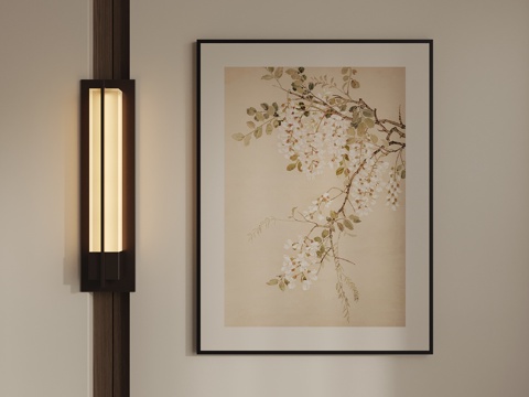  新中式禅意挂画3d模型 