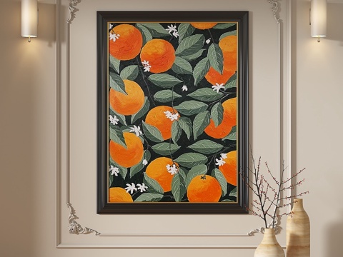  现代，复古，法式，抽象，油画，装饰画3d模型 