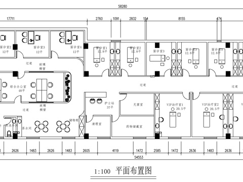  现代奶油风医美 美容院 SPA 皮肤管理中心cad施工图 