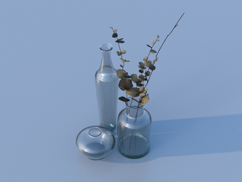  花瓶 花卉 桌面摆设 插花3d模型 