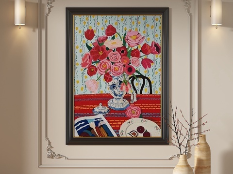  现代，复古，法式，抽象，油画，装饰画3d模型 