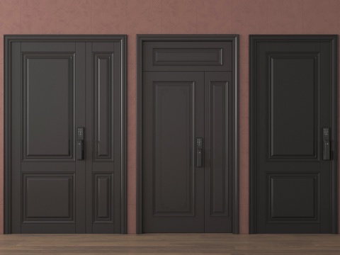  单开门 双开门 卧室门 房门3d模型 