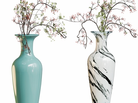  现代花瓶植物摆件3d模型 