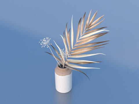  花瓶 干花 花艺3d模型 