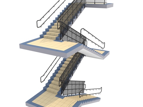  学校楼梯3d模型 