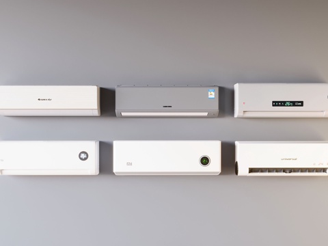  智能变频壁挂空调 空调挂机su模型 