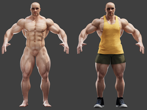  健美运动人员3d模型 