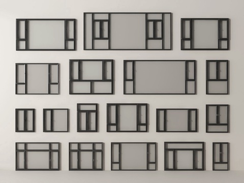  现代窗户3d模型 
