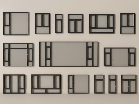  现代窗户3d模型 