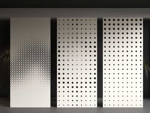  渐变孔板隔断 随机冲孔板 穿孔护墙板 镂空板 冲孔板隔断 冲3d模型 