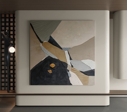  现代侘寂抽象挂画 手绘油画 肌理画 高端艺术挂画3d模型 