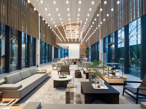  现代售楼处 咖啡厅 中餐厅 自助餐 火锅店 酒店 宴会厅 公3d模型 