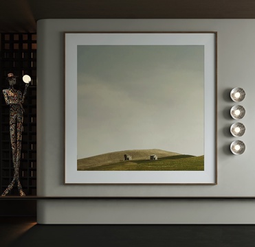  现代意式抽象挂画 油画 风景画 抽象艺术挂画 肌理画3d模型 