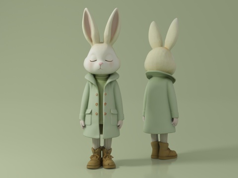  兔子先生 兔 卡通动物 动漫人物 手办 创意 装饰 摆件 雕3d模型 