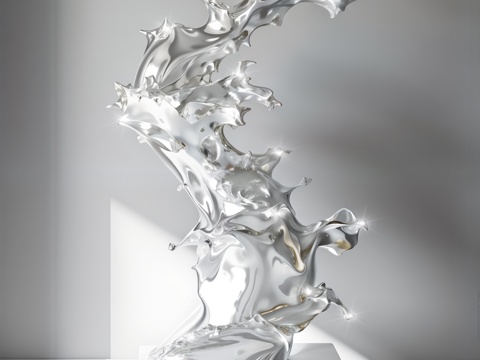  现代艺术雕塑 浪花雕塑3d模型 