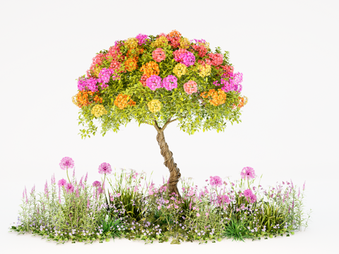  花卉花草 灌木花草 植物组合 植物堆草堆su模型 