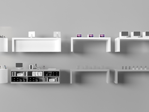  展台 展示柜 展示台 展柜货架su模型 