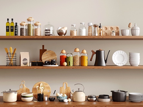  现代调料瓶 调味品 厨具 餐具 厨房用品su模型 