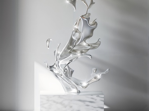  现代艺术雕塑 浪花雕塑3d模型 