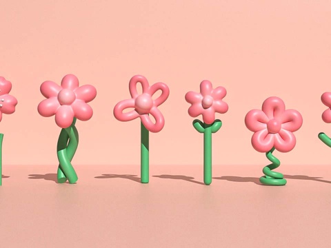  气模花陈设装置美陈雕塑3d模型 