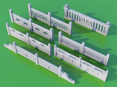  围栏 护栏 栏杆3d模型 
