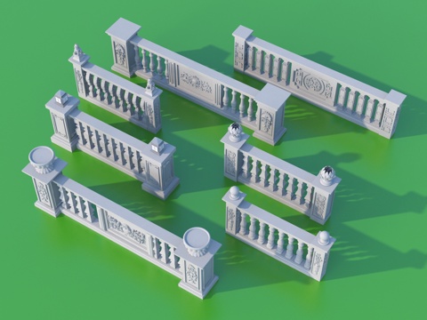  围栏 护栏 栏杆3d模型 