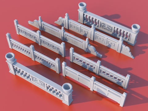  围栏 护栏 栏杆3d模型 