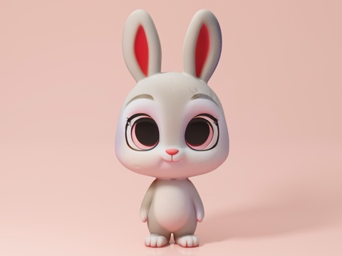  兔子 小兔子 卡通动物 动漫打卡 IP 玩偶 手办 雕像 美3d模型 