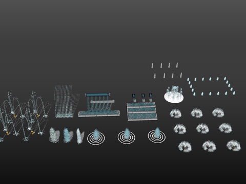  涌泉、喷泉流水su模型 