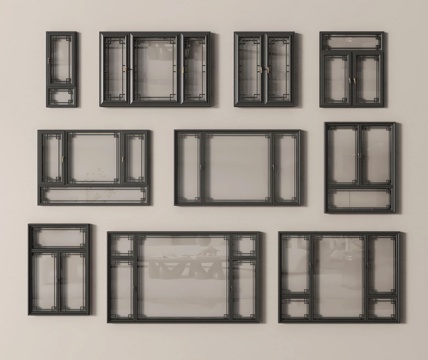  中式窗户3d模型 