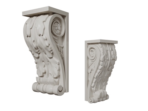  法式柱头 雕花柱头 罗马柱柱头 石膏柱头su模型 