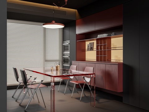  现代餐厅3d模型 